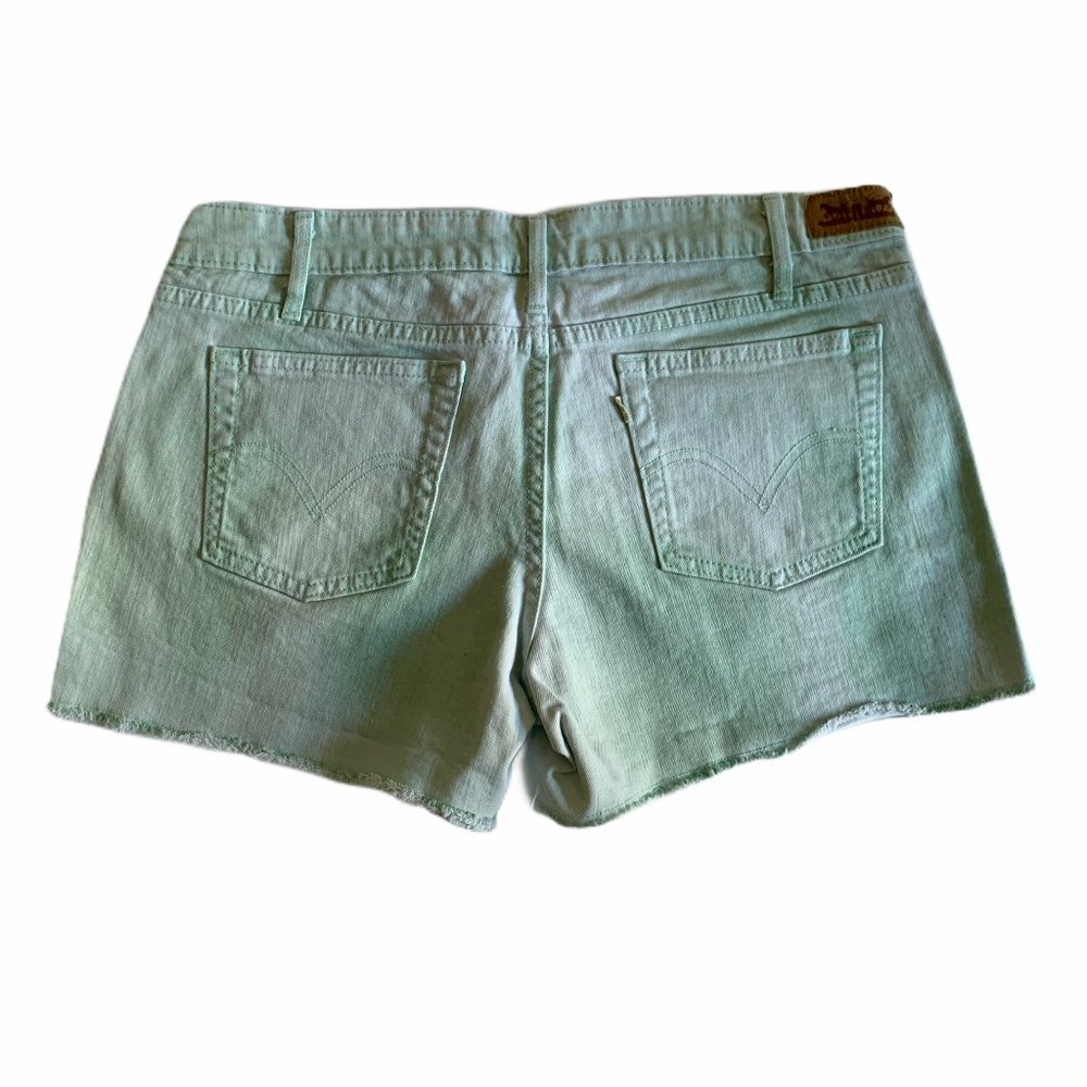 Levi’s Denim Shorts Size 8 Green Tie Dye 9″ Rise - Picture 2 of 4